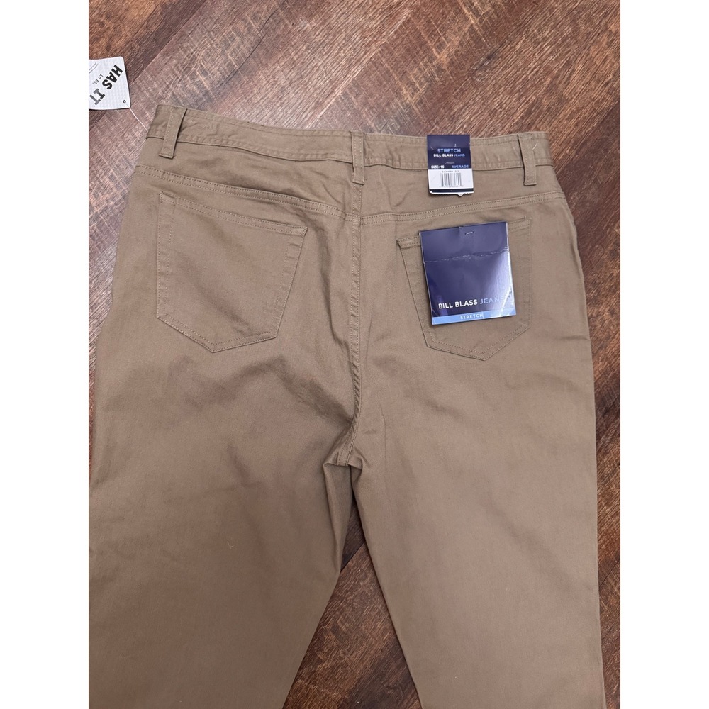 NWT Bill Blass Jeans Dark Khaki Stretch Straight Leg Pants Size 8 - Picture 7 of 8